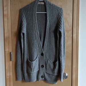 Gray Button Knit Cardigan